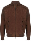 zip-up suede jacket brown - BARACUTA - BALAAN 2