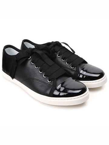 15FW Women’s All Leather Enamel Low Top Sneakers SKBSL1 - LANVIN - BALAAN 1