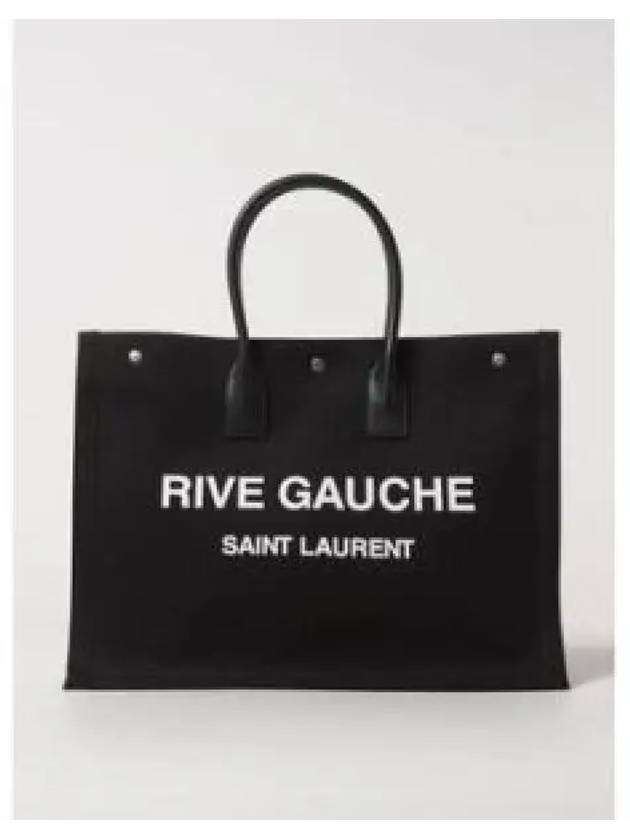 Rive Gauche Lino Legend Large Tote Bag Black - SAINT LAURENT - BALAAN 2