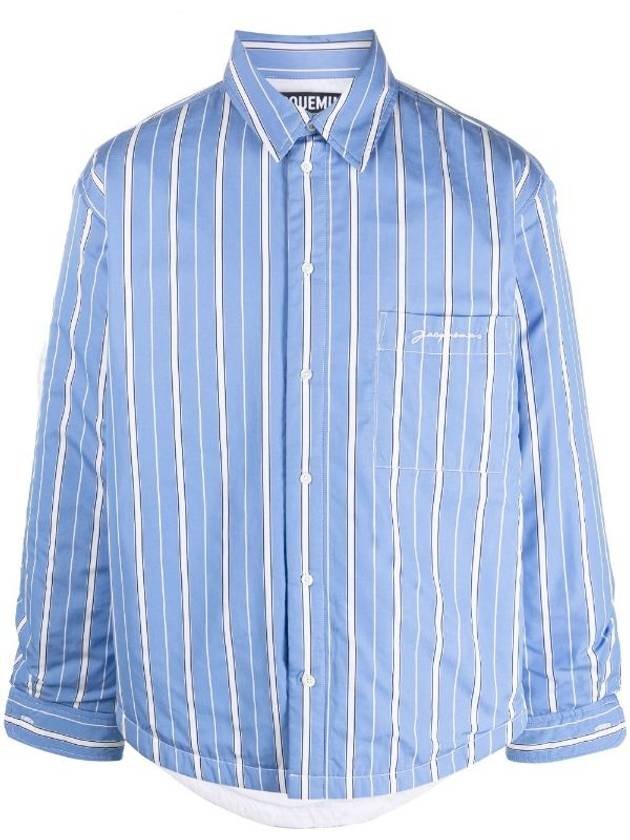 La Chemise Boulanger Puffed Striped Cotton Long Sleeve Shirt Blue - JACQUEMUS - BALAAN 2