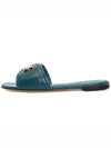 Eleanor Logo Decorated Slide Sandals Blue - TORY BURCH - BALAAN 5