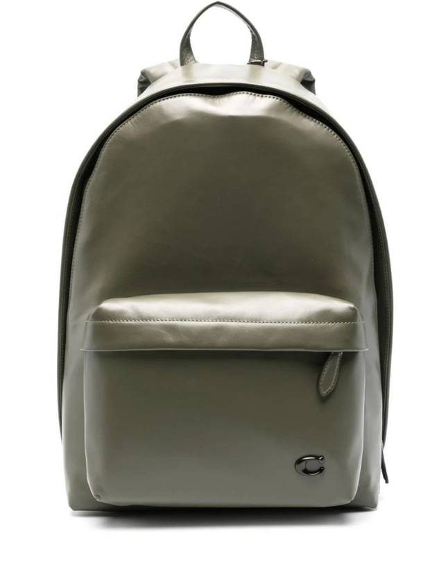 Hall Leather Backpack Green - COACH - BALAAN 1