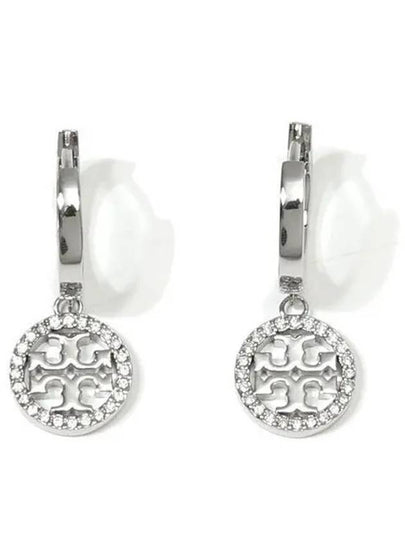 Miller Pave Hoop Earrings Silver - TORY BURCH - BALAAN 2