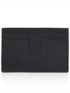 TF Logo Grain Leather Small Card Wallet Black - TOM FORD - BALAAN 3