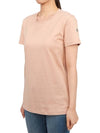 Cotton Jersey Short Sleeve T Shirt Light Pink - MONCLER - BALAAN 3