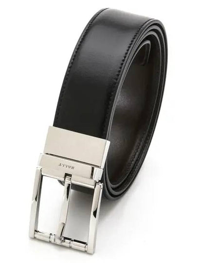 Men's Free Cutting Double-Sided Belt Black Brown - BALLY - BALAAN 2