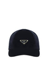 Triangular Logo Velvet Ball Cap Black - PRADA - BALAAN 2