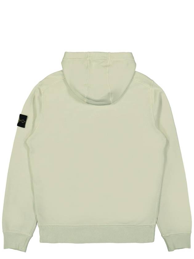 Logo Patch Cotton Fleece Hoodie Musk Green - STONE ISLAND - BALAAN 3