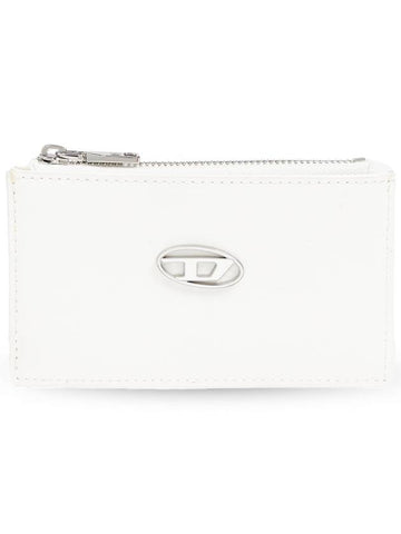 Glossy Leather Card Wallet White - DIESEL - BALAAN 1