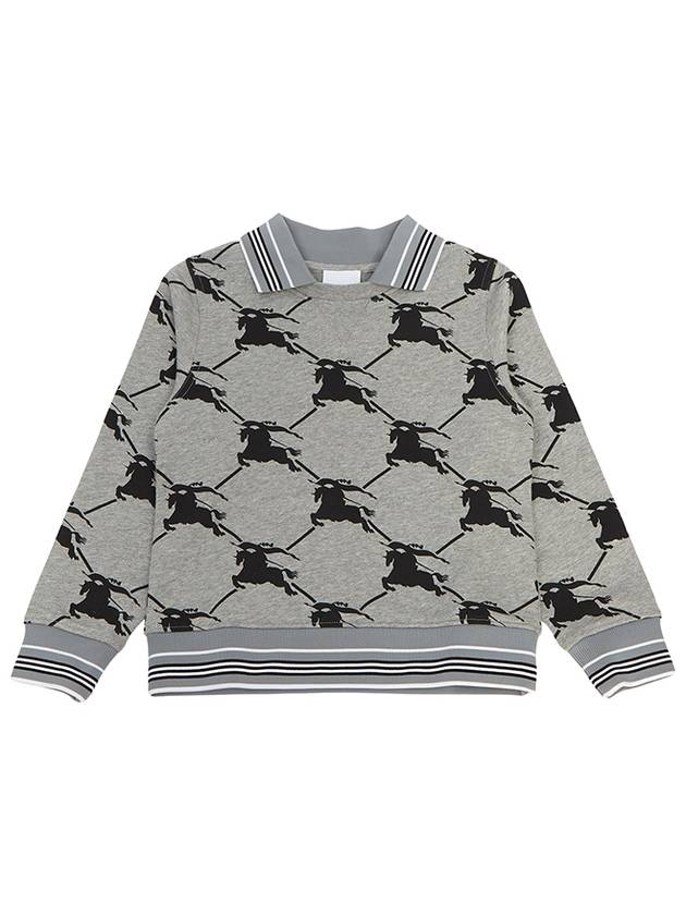 Kids collar long sleeved t shirt RCN3 EKD GRID 8069279 A1931 Adults can wear - BURBERRY - BALAAN 1