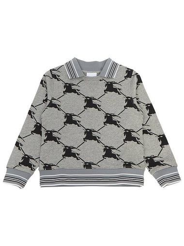 Kids Monogram Cotton Sweatshirt Grey - BURBERRY - BALAAN 1