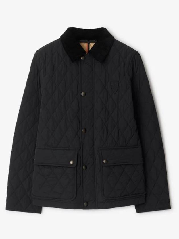 Corduroy Collar Quilted Jacket Black - BURBERRY - BALAAN 2