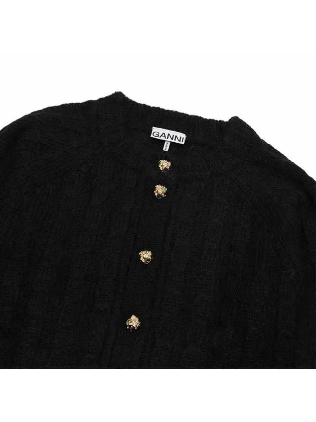 Women's Button Knit Cardigan Black - GANNI - BALAAN 4