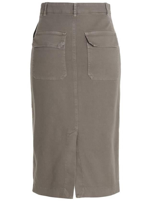 Nude Midi Denim Skirt - NUDE - BALAAN 2