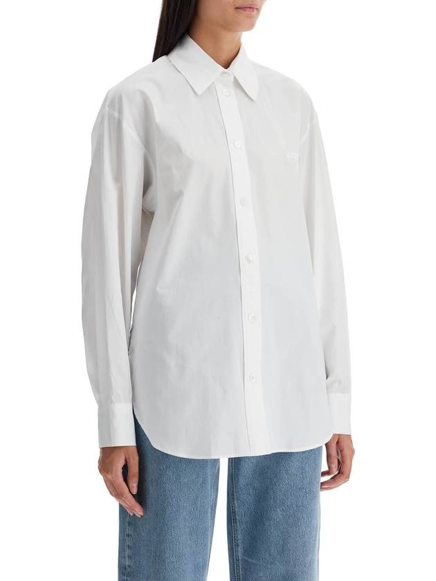 Fabrica Silk Long Sleeve Shirt White - ISABEL MARANT - BALAAN 3