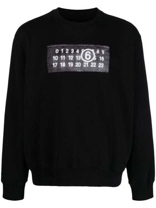 Number Logo Print Cotton Sweatshirt Black - MAISON MARGIELA - BALAAN 1