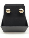 Stud Earrings Metal Resin Gold Pearly White - CHANEL - BALAAN 3