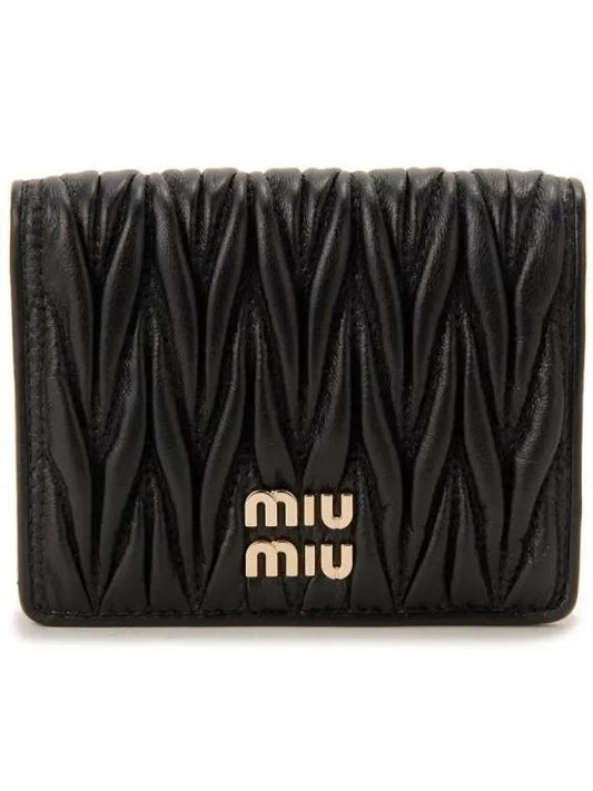 Matelasse Leather Half Wallet Black - MIU MIU - BALAAN 2