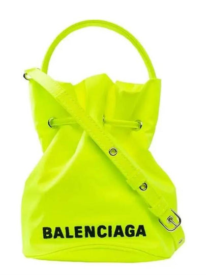 Wheel Drawstring XS Bucket Bag Fluo Yellow - BALENCIAGA - BALAAN 2