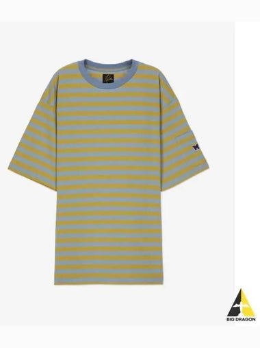 Striped Jersey Crew Neck T Shirt Socks Yellow OT258YELLOW - NEEDLES - BALAAN 1