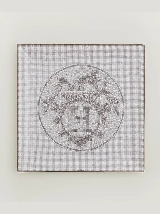 Mosaic O 24 Platinum Square Plate No.5 STK - HERMES - BALAAN 1