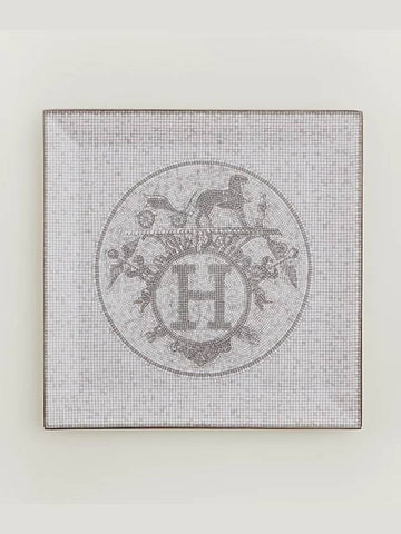 Mosaic O 24 Platinum Square Plate No5 - HERMES - BALAAN 1