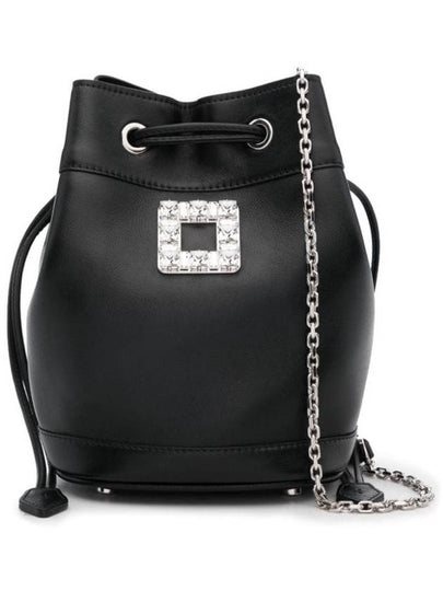 Très Vivier Leather Bucket Bag Black - ROGER VIVIER - BALAAN 2