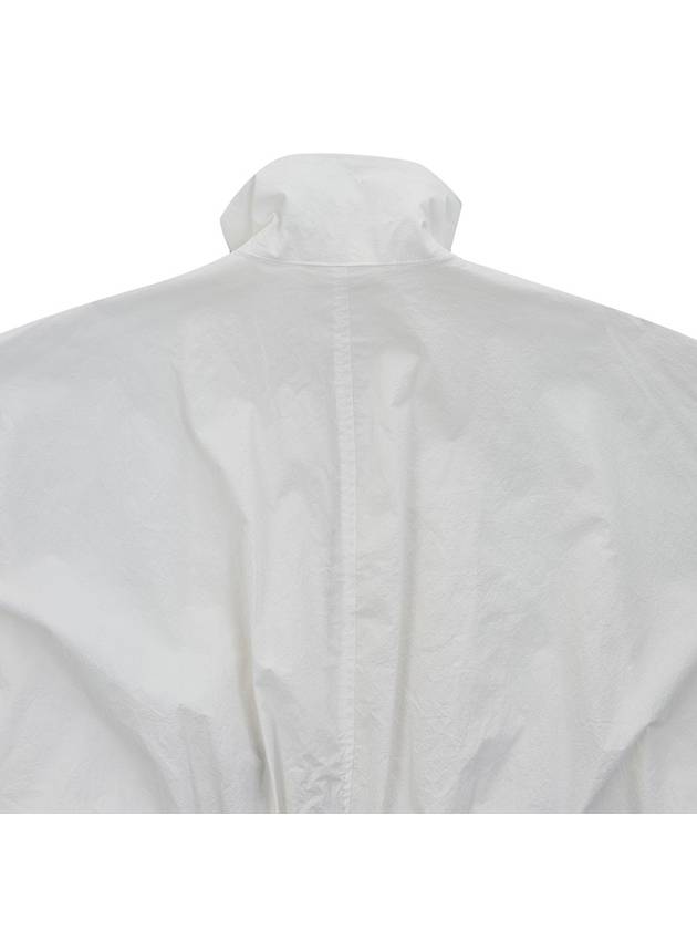 Women’s Paper Cotton Drawstring Single Coat White - TOTEME - BALAAN 9