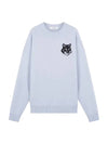 Intarsia Fox Head Comfort Knit Top Sky Blue - MAISON KITSUNE - BALAAN 3