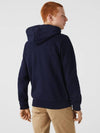 Embroidery Logo Kangaroo Pocket Fleece Zip Up Hoodie Navy - LACOSTE - BALAAN 5