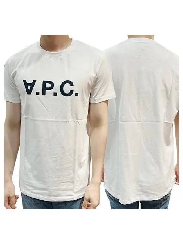 Men s VPC Velvet Logo Short Sleeve T shirt White 1094520 - A.P.C. - BALAAN 1