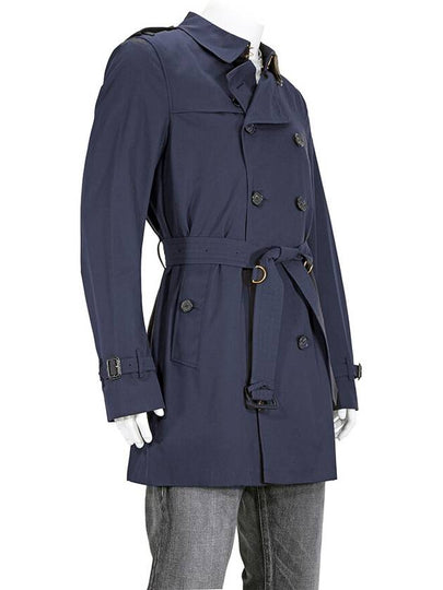 Burberry Men's Heritage Navy Kensington Mid Trench Coat, Brand Size 50 (US Size 40) - BURBERRY - BALAAN 2