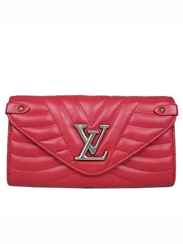 M63299 LV Vintage Logo Red Leather New Wave Long Wallet - LOUIS VUITTON - BALAAN 1