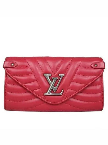 M63299 LV Vintage Logo Red Leather New Wave Long Wallet - LOUIS VUITTON - BALAAN 1