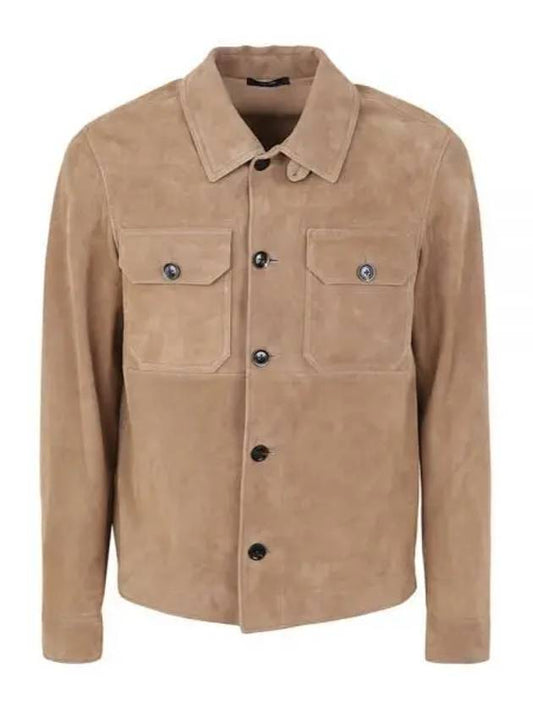 23 LJS001 LMS003S23 JB500 Light Suede Shirt Jacket - TOM FORD - BALAAN 2