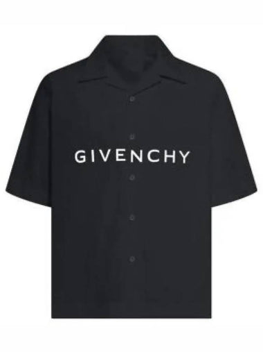 Poplin Hawaiian Short Sleeve Shirt Black - GIVENCHY - BALAAN 1