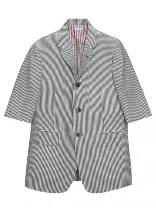 Hairline striped wool seersucker jacket men s suit blazer - THOM BROWNE - BALAAN 1