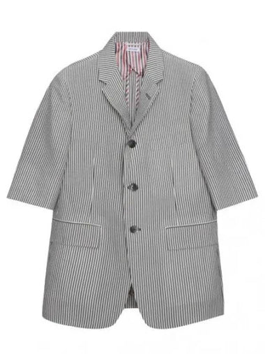 Hairline striped wool seersucker jacket suit blazer - THOM BROWNE - BALAAN 1