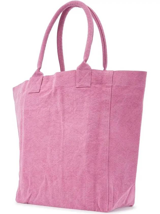 Women's Yenky Flocked Logo Tote Bag Pink - ISABEL MARANT - BALAAN 4