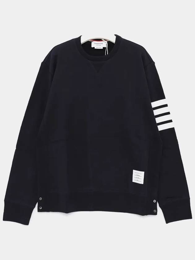 Men's Diagonal Armband Crew Neck Classic Sweatshirt Navy - THOM BROWNE - BALAAN 4