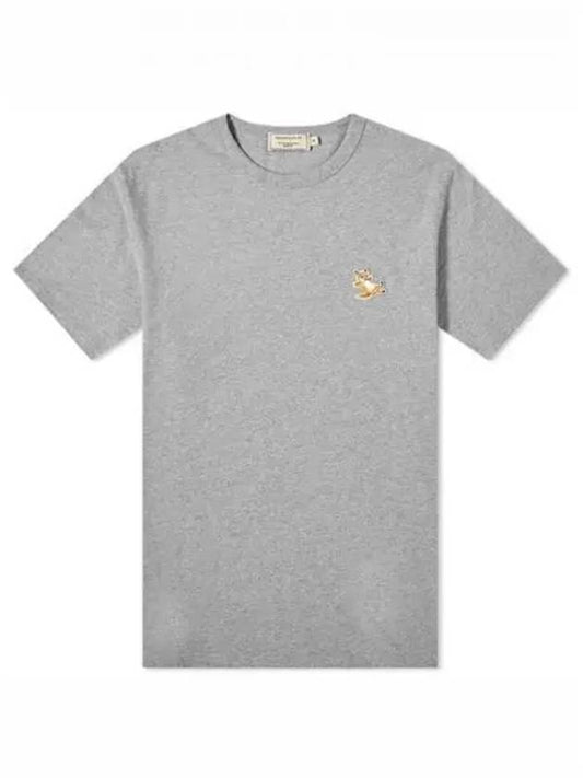 GU00154KJ0010 GRM Chillax Fox Round Short Sleeve T shirt Gray Melange TJ 271635 - MAISON KITSUNE - BALAAN 1