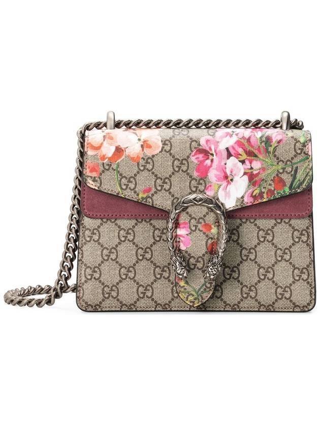 Dionysus Blooms Print GG Supreme Small Shoulder Bag Beige - GUCCI - BALAAN 1