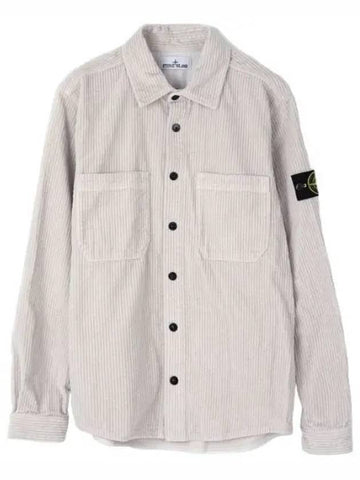 Corduroy overshirt regular fit men s long sleeve shirt - STONE ISLAND - BALAAN 1