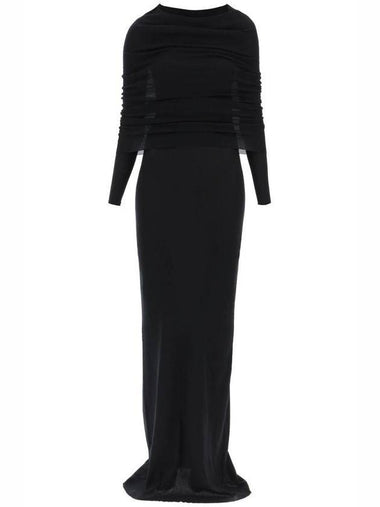 double layer knit long dress black - BALENCIAGA - BALAAN 1