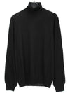 Men's Cashmere Cable Turtleneck Black - BRUNELLO CUCINELLI - BALAAN 2