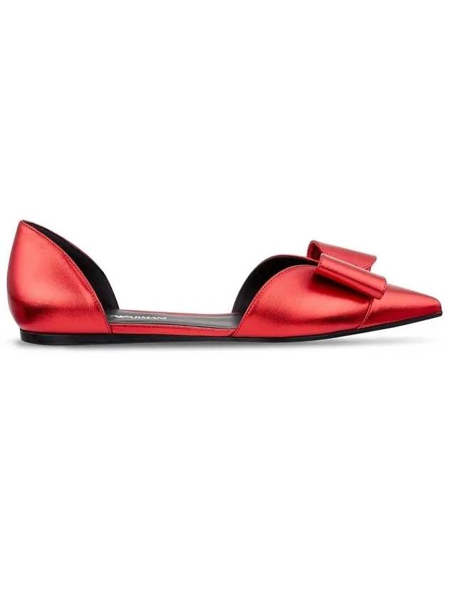 Women s Ribbon Point Ballet Shoes Red - EMPORIO ARMANI - BALAAN 1