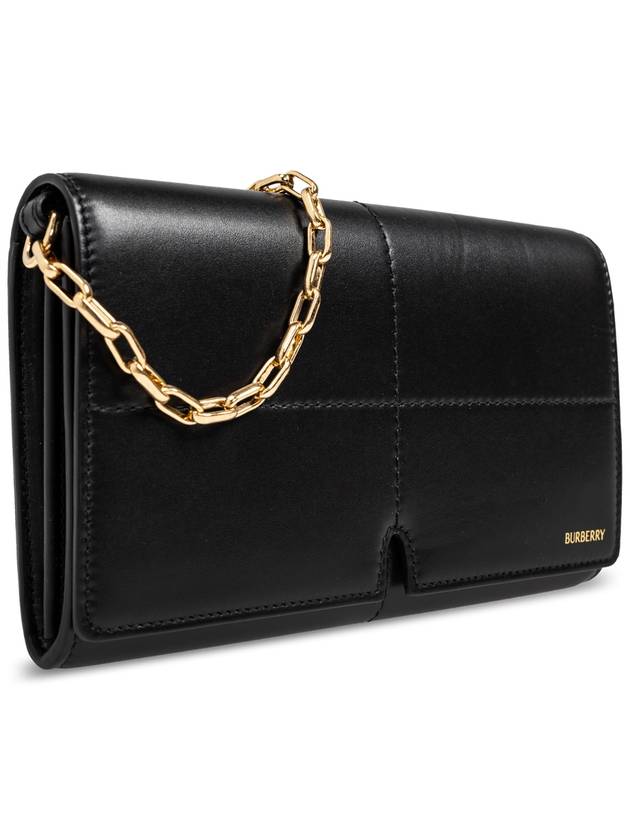 Snip Chain Strap Leather Cross Bag Black - BURBERRY - BALAAN 5