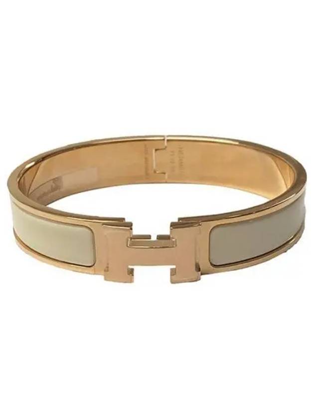 Click Ash Brave Slit Rose Gold Cream Women s Bracelet 271170 - HERMES - BALAAN 1