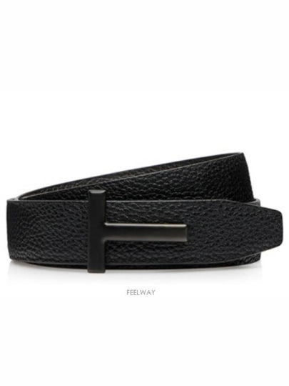 Black Reversible Leather Belt Black - TOM FORD - BALAAN 2