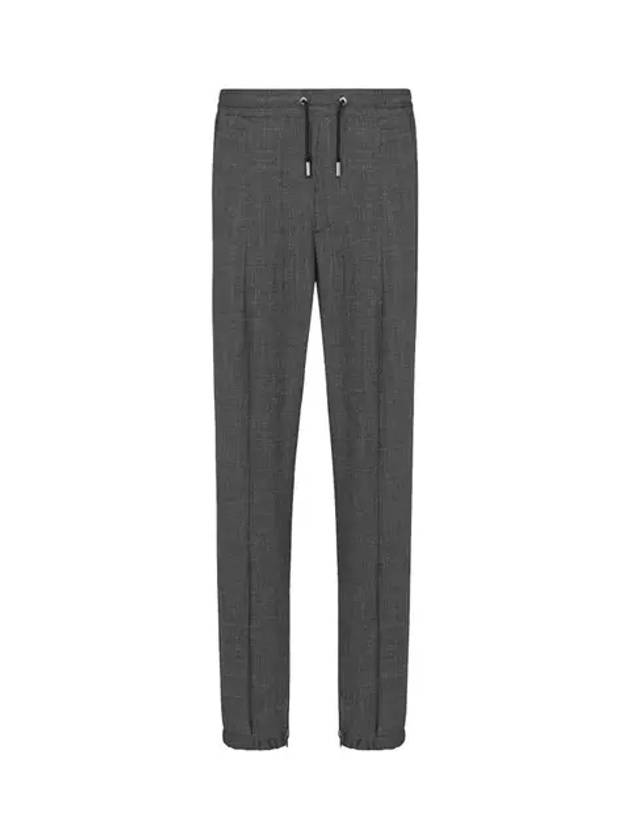 Micro Houndstooth Wool Track Pants Grey - DIOR - BALAAN 2